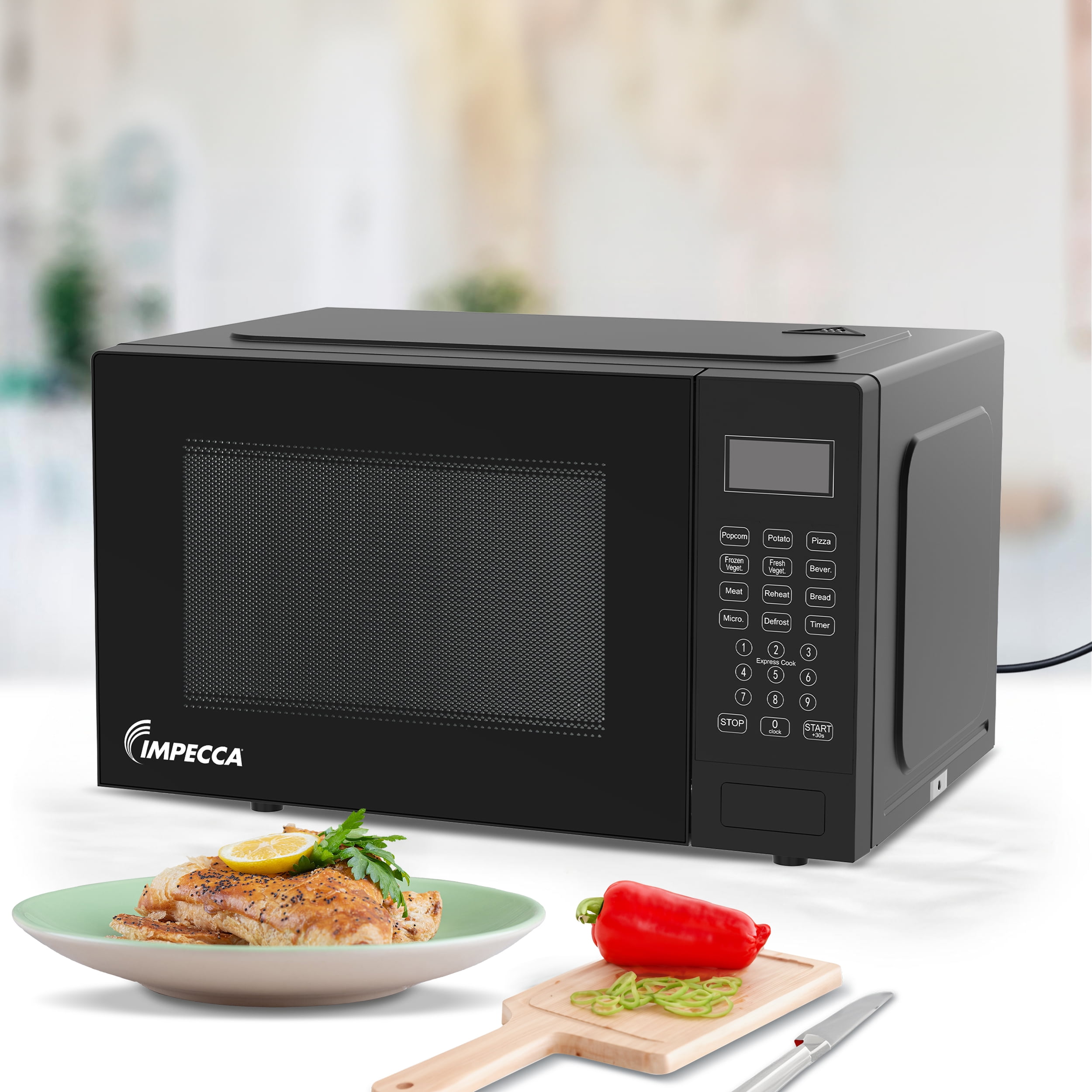 Impecca 0.9 cu ft Countertop Microwave Oven in Classic Black
