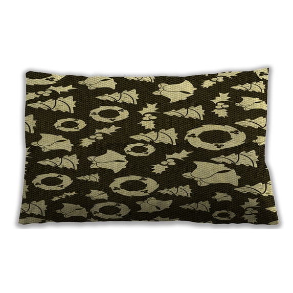 Ahgly Company Patterned Indoor Rectangular Metallic Gold Lumbar Throw Pillow, 13 inch by 19 inch