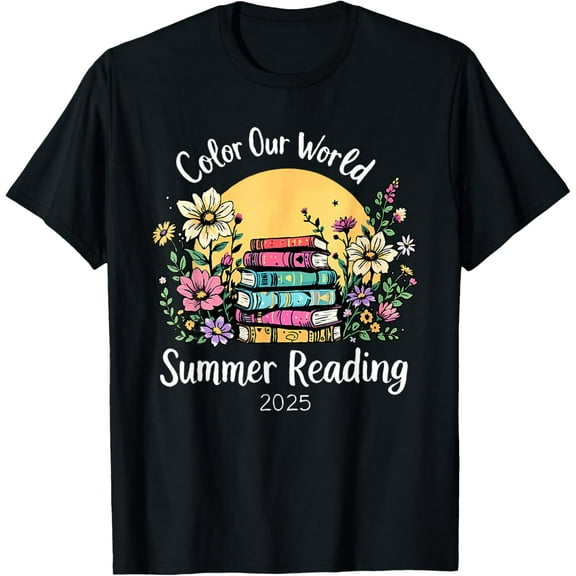 Color Our World Summer Reading Books 2025 For Men Women Kids T-Shirt Tops Tee