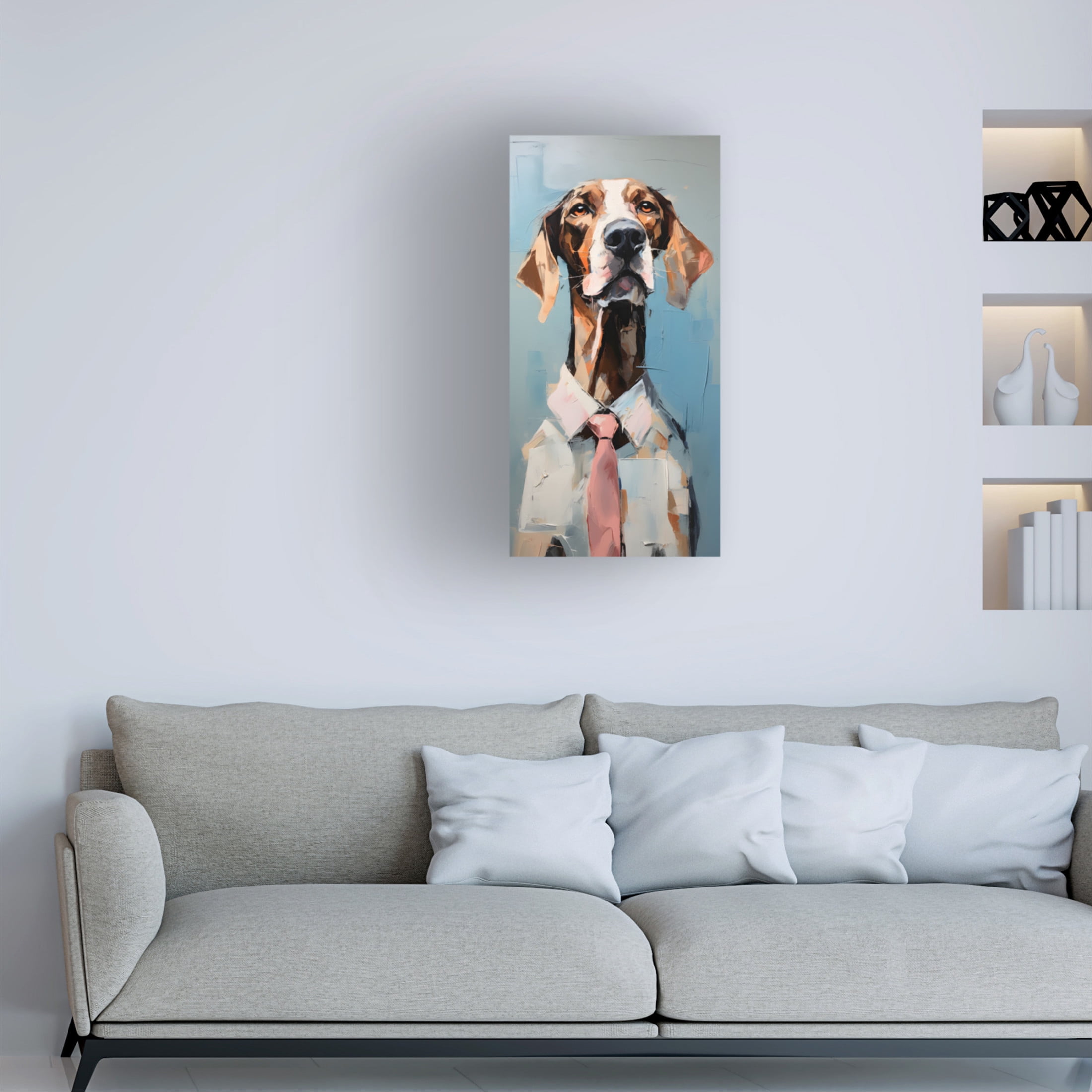 Canvas Wall Art - Sean Parnell 'Hound Shirt And Tie 1' Wall Art for Living Room, Bedroom, or Office Décor by Trademark Fine Art - 12 x 24 Inches