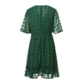 thumbnail image 4 of SAYOO , vestido de chifón de verano para mujer, vestido informal de media manga con cuello en V y estampado de puntos de Color sólido para fiesta SAYOO  Moda, 4 of 9