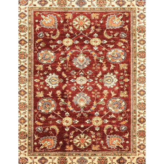 Ahgly Company Indoor Rectangle Abstract Red Oriental Area Rugs, 2' x 4'