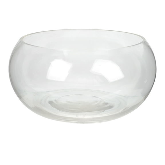 Nishuna Fish Bowl Glass Round Bowl Glass Plant Terrarium Desktop Clear Fish Bowl for Home
