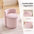 thumbnail image 4 of FFH 360° Swivel Chair, Barrel Accent Chair with Curved Backrest, Velvet Vanity Chair Storage Chair for Bedroom, Living Room, Pink, 4 of 7