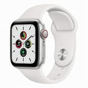 Apple Watch SE GPS + Cellular, 40mm Silver Aluminum Case with White Sport Band - Regular