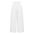 thumbnail image 4 of Xihbxyly Linen Pants for Women, Wide Leg Pants for Women Summer High Waisted Cotton Linen Palazzo Pants Wide Leg Long Baggy Lounge beach Trousers with Pocket # Clearance Item #2, 4 of 6
