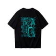 thumbnail image 3 of Pop cazadora para niña Demon Hunters Round-Neck Printed Anime Trio Poster T Shirt （Cyan）, 3 of 3