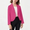 thumbnail image 2 of Girls' Cardigan Blazers Shawl Collar Open Front Long Sleeve Cropped Formal Party Suit Jacket Outerwear (5 Years, Hot Pink), 2 of 6
