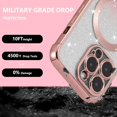 thumbnail image 5 of Case for iPhone 14 Pro 6.1 inch with Gradient Glitter,[Compatible with MagSafe] Luxury Plating Cute Clear Bling Sparke Case for Women Girls,Shockproof TPU Protective Cover-Rose Gold, 5 of 8
