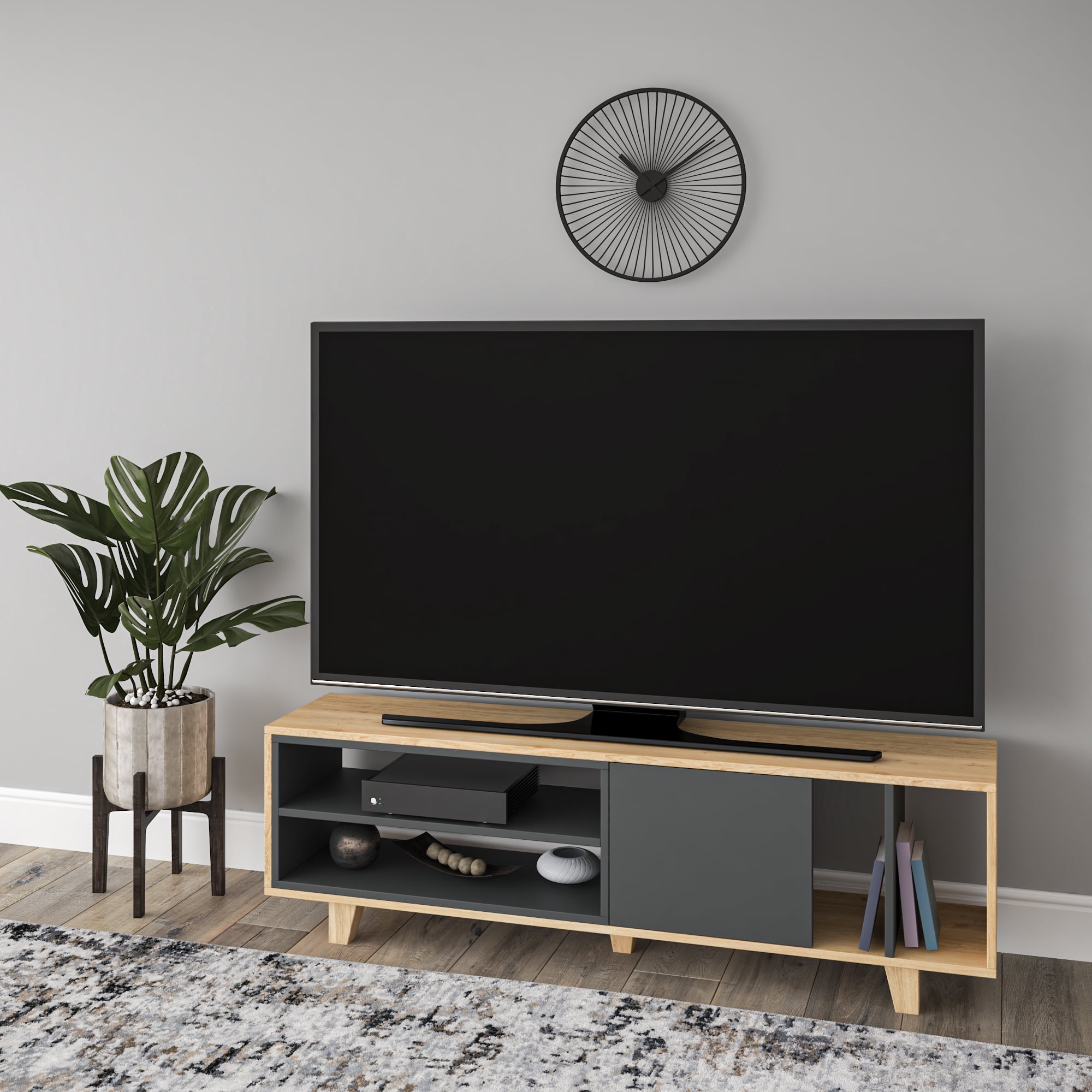 Ada Home Décor 2 Tier Rosmar TV Stand for TVs up to 63", Anthracite