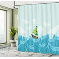 thumbnail image 5 of Ambesonne Ocean Shower Curtain, Sailing Boat on the Sea, 69"Wx70"L, Pale Blue Sky Blue, 5 of 5