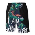 thumbnail image 6 of Uemuo Hungry Tyrannosaurus Pattern Men's Swim Trunks Hawaiian Beach Bathing Suit Swimsuits Beach Quick-Dry Shorts with Pockets-, 6 of 9