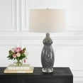 thumbnail image 2 of Uttermost Velino 1-Light Contemporary Glass & Fabric Table Lamp in White/Gray, 2 of 6