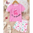 thumbnail image 5 of Girls Pajamas Short Sleeve Toddler Girls Summer Short Sets Sleepwear Clothes Sets Girls Pajamas Size 3-10, 5 of 7