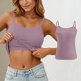 thumbnail image 2 of XFeng Womens Adjustable Camisole Sleeveless Square Neck Spaghetti Strap Tank Tops Basic Shirt,Light Purple,XXL, 2 of 5