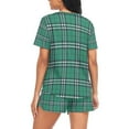 thumbnail image 2 of joogoo Women's Pajama Set Green Checkered Pattern Plaid Short Sleepwear Loungewear with Pockets S, 2 of 7