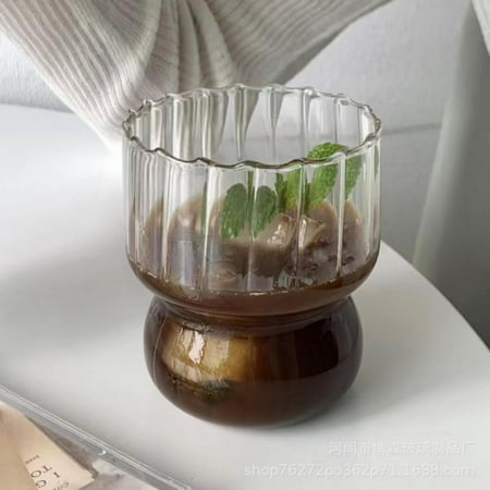 

Xmarks Set of 4 Glass Coffee Cups for Drinking Beer Tea Milk Water 6.7-10 oz