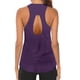 thumbnail image 3 of Camiseta deportiva Prolriy para mujer, sin mangas, transpirable, con cuello redondo, para entrenamiento en gimnasio, para yoga, color morado, XXL, 3 of 5