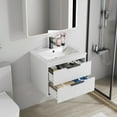 thumbnail image 3 of 24" White Wall Mounted Floating Bathroom Vanity Set with Sink Top, Faucet and Drain, 3 of 8