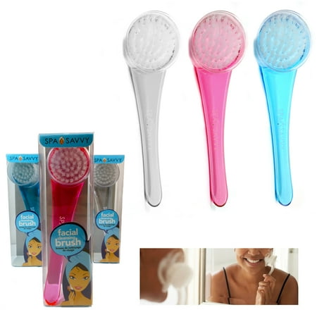 1 Facial Brush Transparent Cleaning Soft Bristle Scrub Face Exfoliating