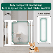 Fairy Baby Clear Baby Safety Gate with Wall Protectors 29-47 in Wide Pressure Mounted Gates White