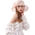 thumbnail image 5 of Women's Organza Cloche Bowler Hat Derby Fascinator for Tea Party Bridal Wedding Dress Hat, 5 of 6