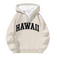 thumbnail image 5 of Hawaii Quarter Zip Pullover Men Long Sleeve Graphic Hooded Sweatshirt Mens Hoodie Fashion Streetwear, 5 of 5
