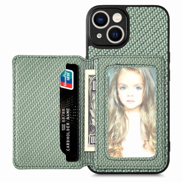 Case For FOXDOCK iPhone 14 Stand Function RFID Blocking Magnetic Card Holder Complete Camera Safety