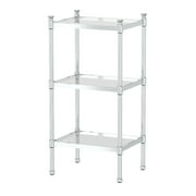 3-Tier Rectangle 28.25"H Taboret, Chrome