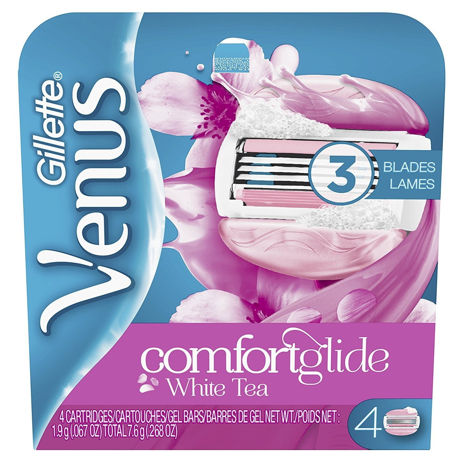 Gillette Venus ComfortGlide White Tea Women's Razor Blades - 4 Refills ...