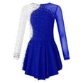 thumbnail image 3 of Miutii Kids Girls Long Sleeve Figure Ice Skating Dance Dress Gymnastics Skirted Leotard Lyrical Royal Blue 8, 3 of 8