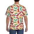 thumbnail image 3 of Vsdgher Colorful Butterflies Print Men's Dry Fit Mesh Athletic Shirts Moisture Wicking Tennis T-Shirt Tops, 3 of 9