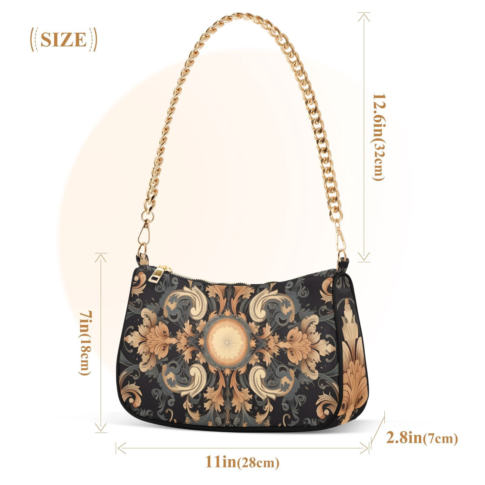 Boho Pattern TribalWomen Small Shoulder Bag Crossbody Tote Hobo Bags Purse Clutch Handbags with Chain Strap for Women