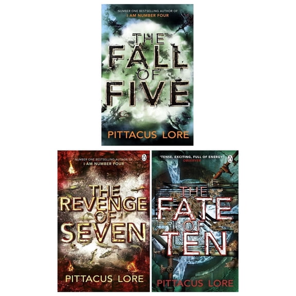 Pittacus Lore Collection Lorien Legacies Series 3 Books Set The Fall of Five, The Revenge of Seven, The Fate of Ten