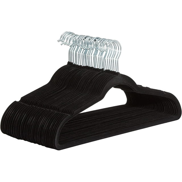 Perchas de terciopelo con barra de corbata, paquete de 10, delgadas y ahorradoras de espacio