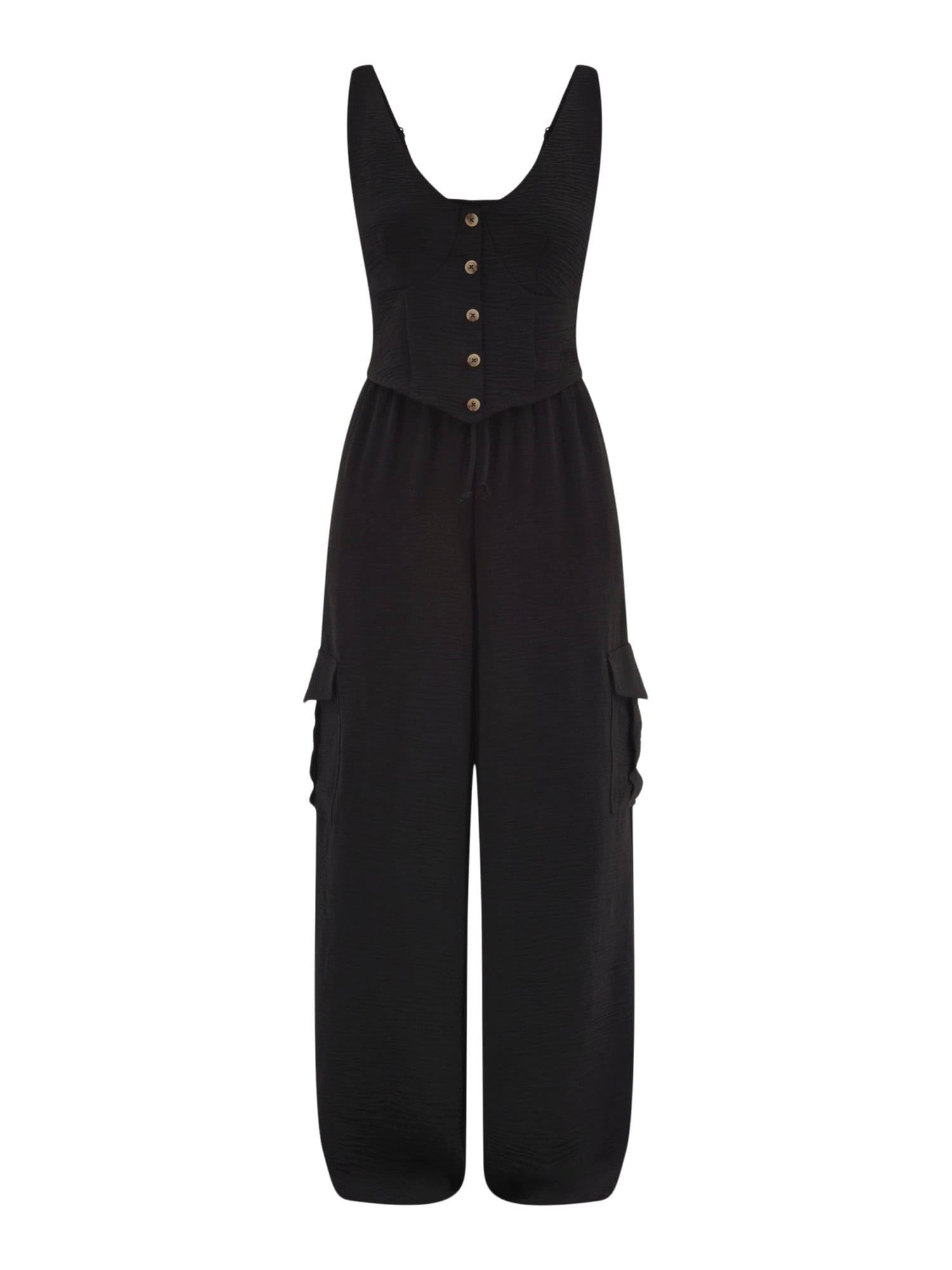 No Boundaries Vest and Cargo Pants Outfit Set, 2-Piece, Women's and Women's Plus