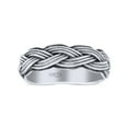 thumbnail image 2 of Braided Modern Thick Celtic Woven Design Oxidized Band 925 Sterling Silver Size 10, 2 of 5