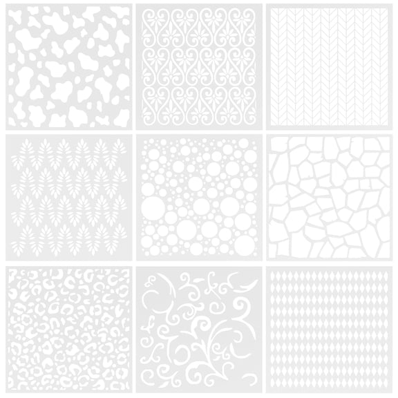 GOOHOCHY  9 Pcs Stencils and Templates for Painting Graffiti