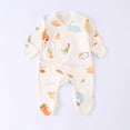 thumbnail image 2 of Xyant Baby Boy Girl Clothes Footed Romper Snap Cute Print Cotton Pajamas Preemie Newborn Outfits 0-6 Months, 2 of 3
