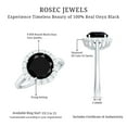 thumbnail image 5 of Rosec Jewels Black Onyx Engagement Ring with Halo - Natural Black Onyx Diamond Ring (AAA Grade Certified) - with Jewelry Box, 18K White Gold, US 11.50, 5 of 8
