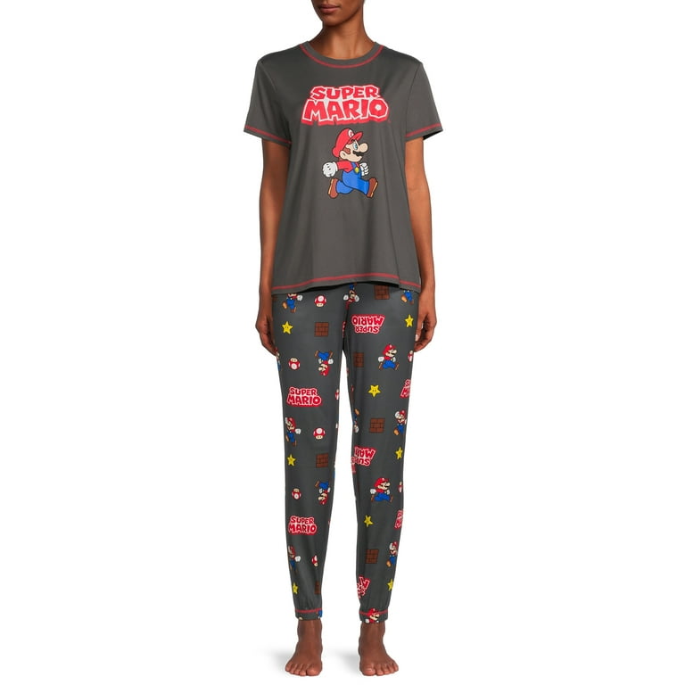 Super Mario Women s and Women s Plus Short Sleeve Top and Sleep Pants Pajama Set 2 Piece Walmart