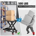 thumbnail image 3 of GARVEE Single Scissor Lift Table,Hydraulic Lift Cart with Locking Wheels and Non-Slip Pad,500lbs Capacity,Black, 3 of 7