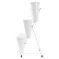thumbnail image 6 of White / Black Flower Display Stand with 12pcs Bucket,4 Wheels Plant Stand,41.34in Tall Flower Cart 3 Tier Flower Shelf for Florist Garden Patio, 6 of 28