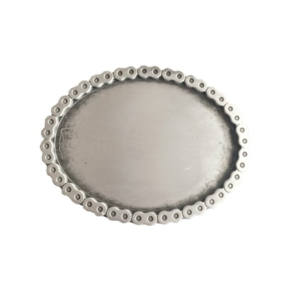 Vintage Style Antique Silver Oval Rider Blank Belt Buckle