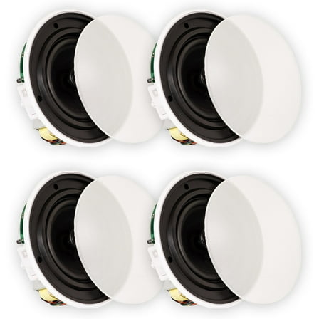 Theater Solutions TSQ670 Flush Mount 70 Volt Speakers with 6.5" Woofers In Ceiling 2 Pair Pack