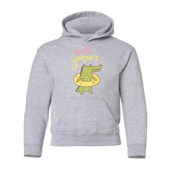 Hello Summer Crocodile Hoodie Juniors -Image by Shutterstock,  Large