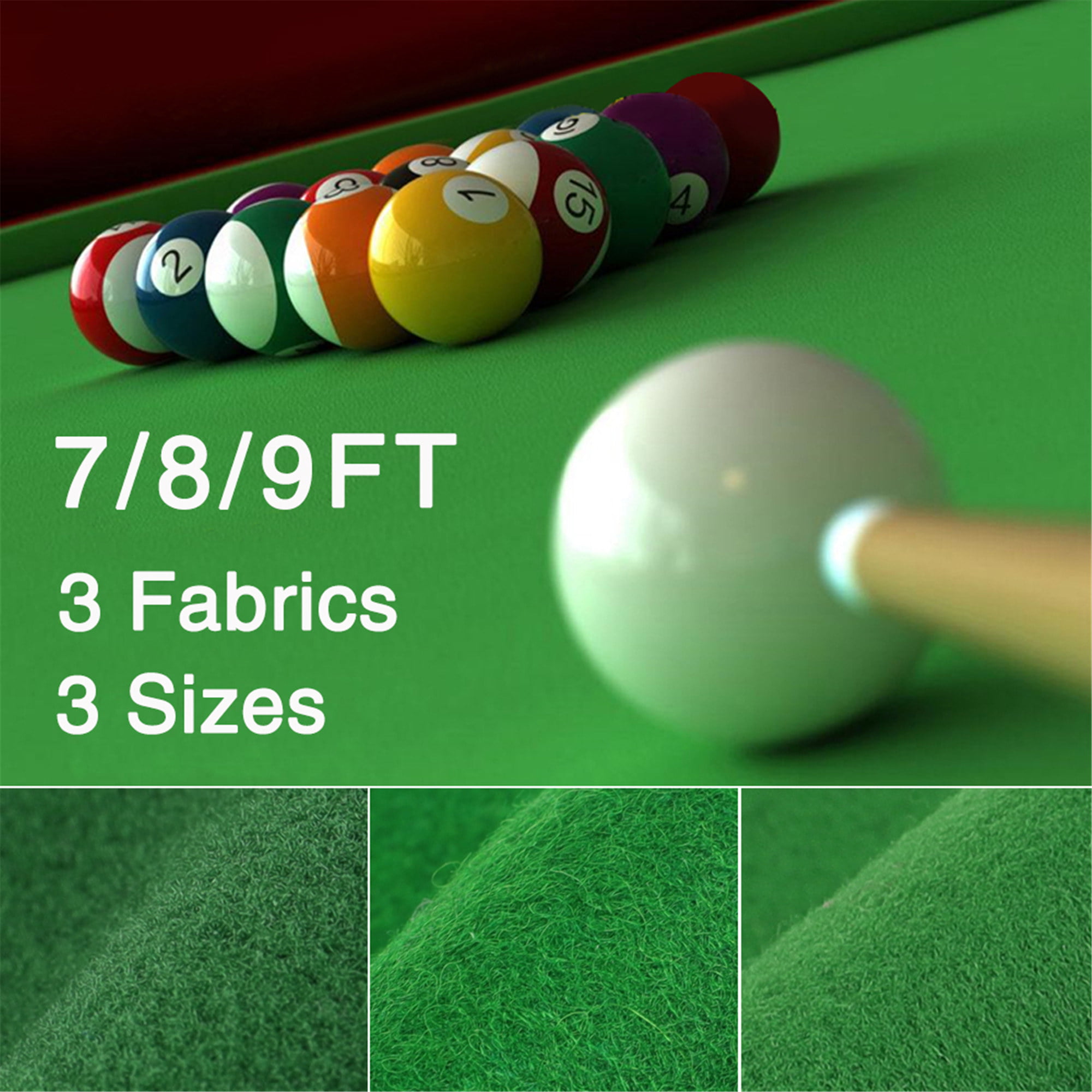 7 or 8 Foot Billiard Cloth Pool Table Felt for Size 6 Color Snooker Green