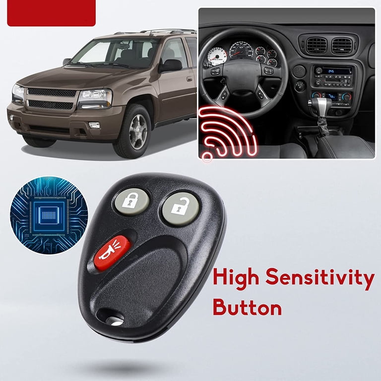 3-Button Key Fob Replacement For Chevy Trailblazer, GMC Envoy (2002-2009) – FCC# 15008008, 15008009