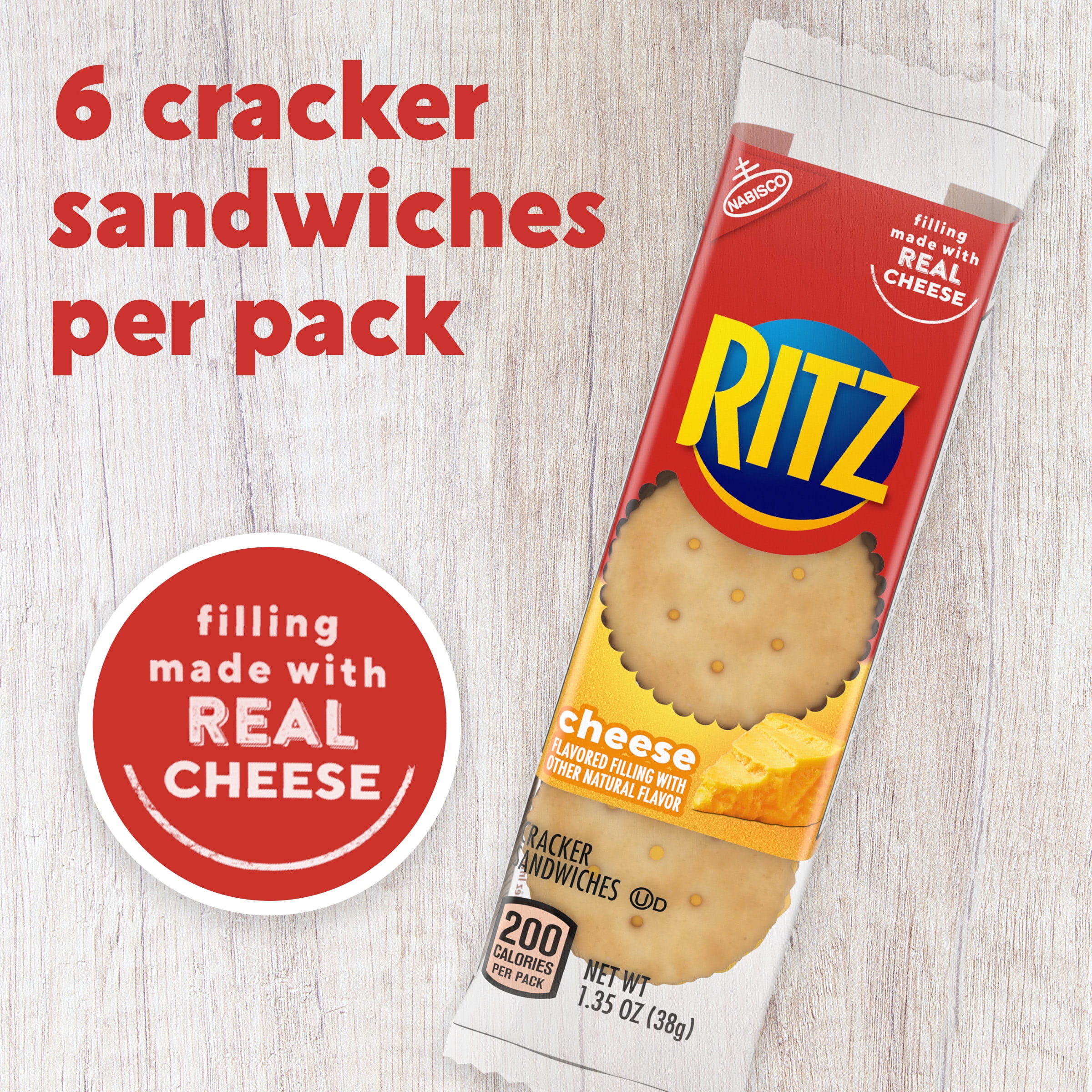 Buy RITZ Cheese Sandwich Crackers, 8 1.35 oz Packs Online at Lowest