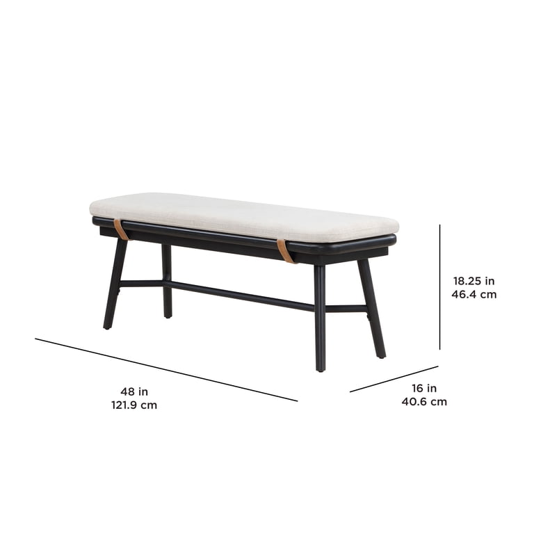 Better Homes & Gardens Springwood Dining Bench, Charcoal photo 2